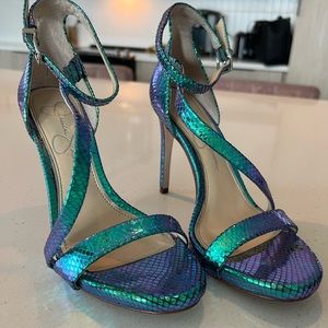 Jessica Simpson Iridescent snake heels